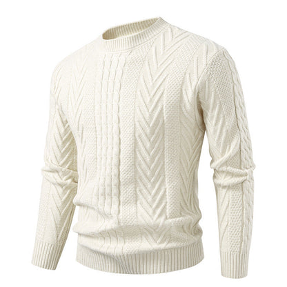 Men's Cable Knit Crew Neck Sweater