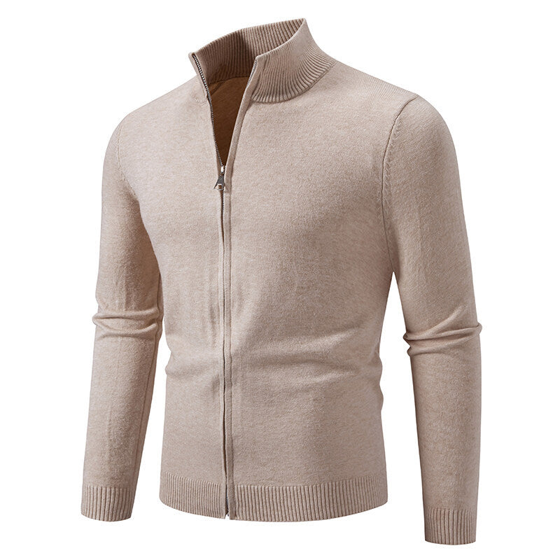 Herren Strickjacke Modern Stehkragen Funktionsverschluss