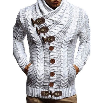 Men's Cardigan Chunky Knit Modern Buttons