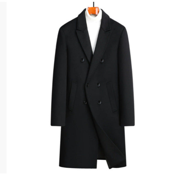 Herren Wollmantel Elegant Doppelfächer Revers - IdealeKleiden
