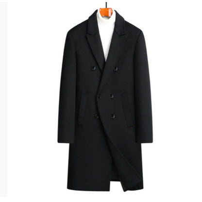 Herren Wollmantel Elegant Doppelfächer Revers - IdealeKleiden