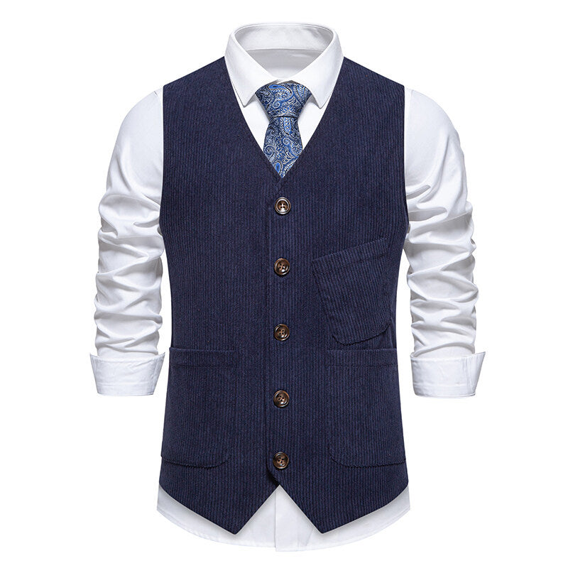 Elegant Men's Structured Modern Slim Vest