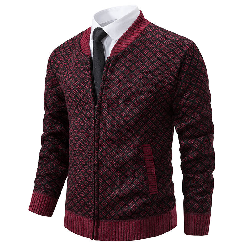Men's Cardigan Modern Zip-Up Structured Stylish