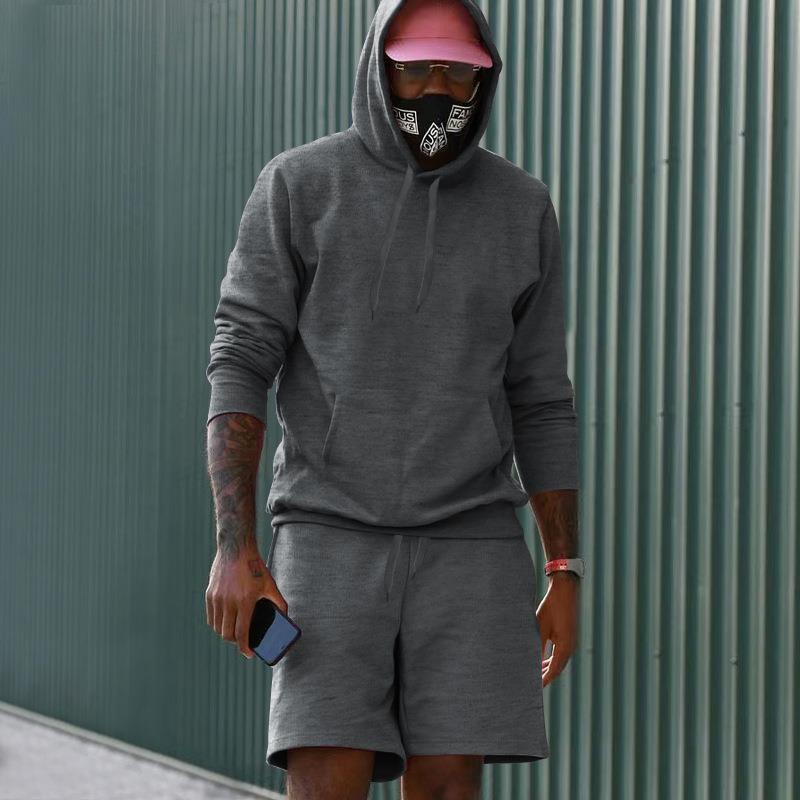 Men's Sportswear Set Sweat Hoodie Shorts Comfort