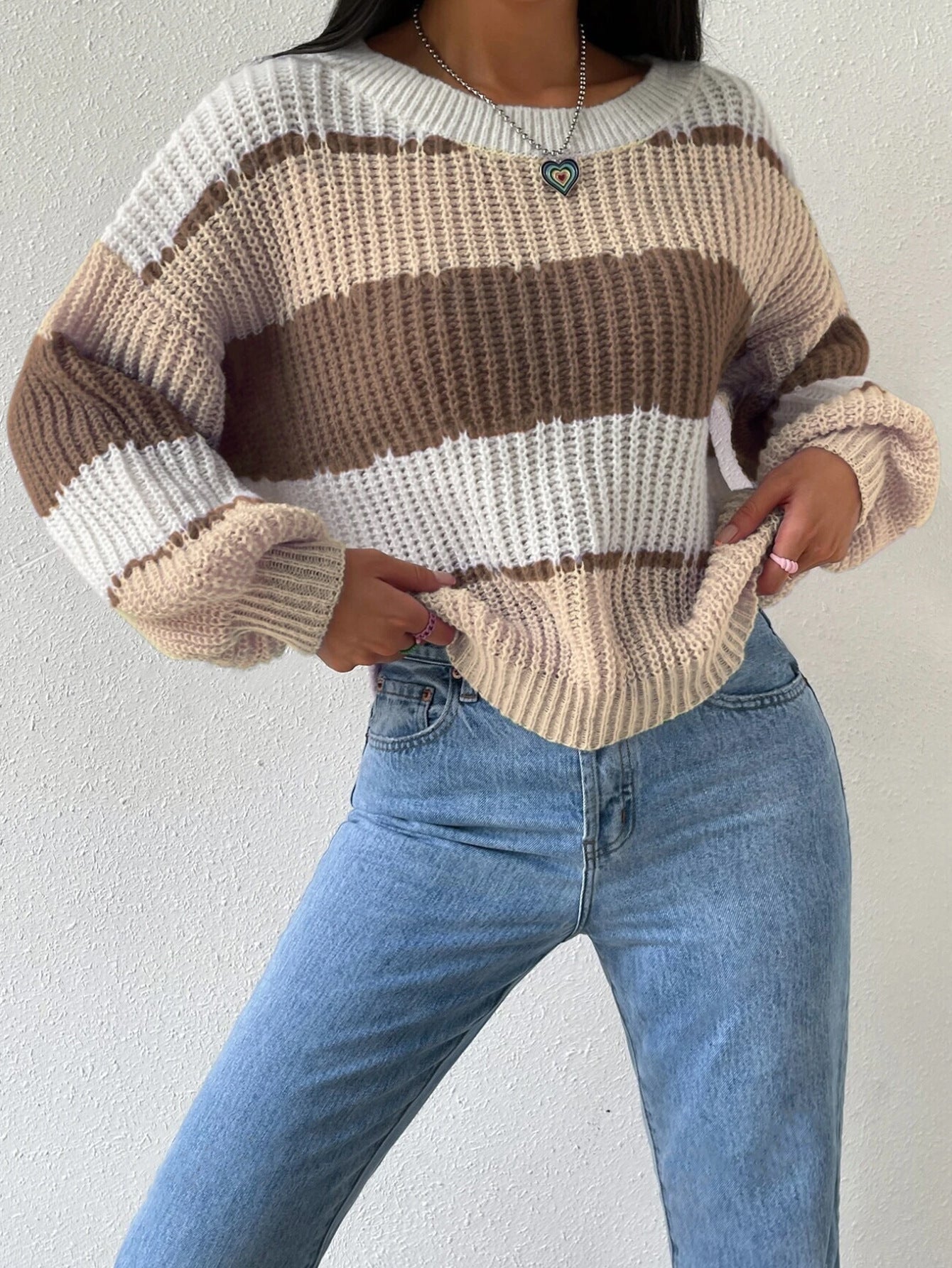 Oversized Long-Sleeve Knit Sweater
