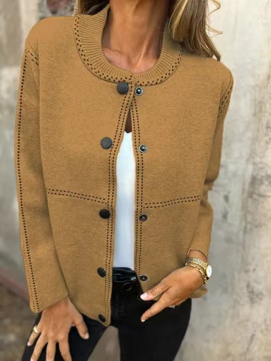 Soft Cardigan Loose Fit Round Neck