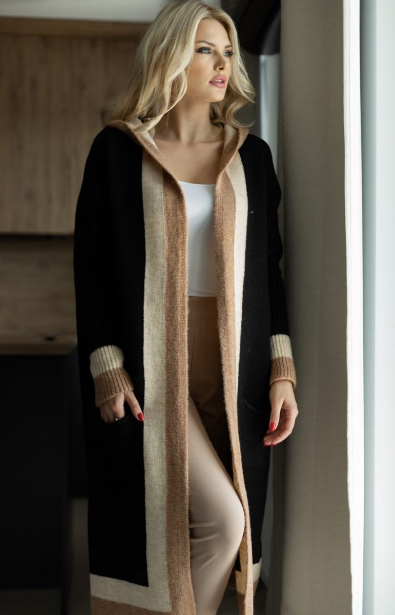 Große Strickjacke Oversized Wool Langarm - IdealeKleiden
