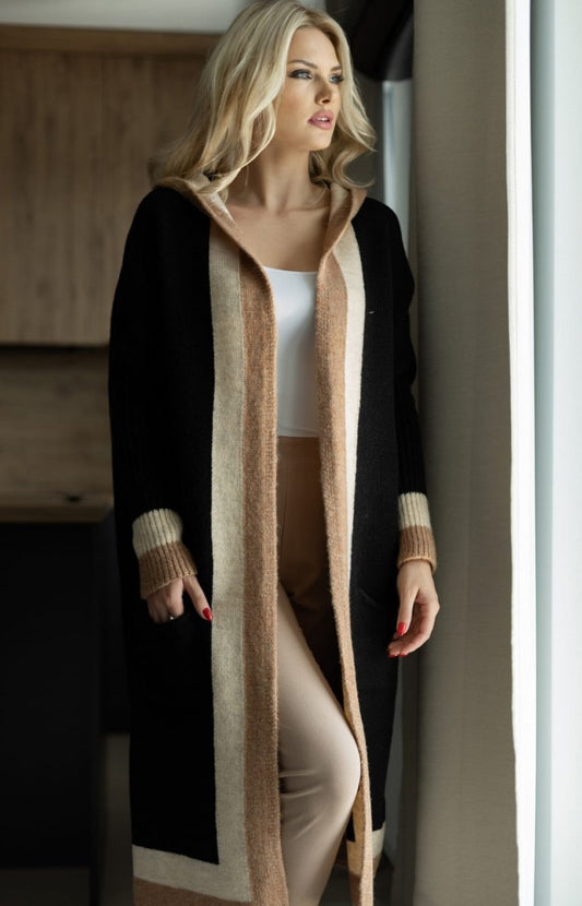 Mantel Stricklook Oversized Langärmlig mit Taschen - IdealeKleiden
