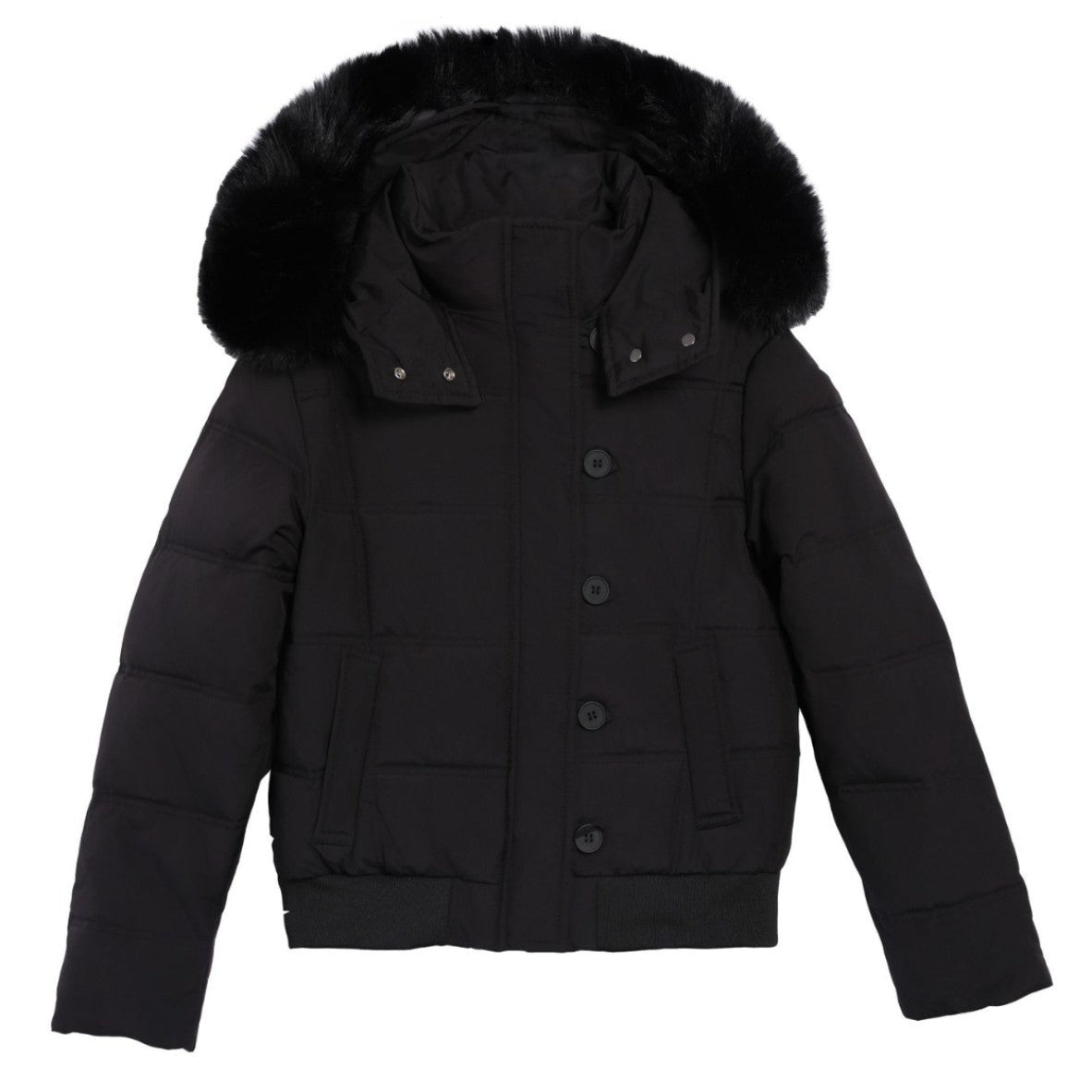 Women's Elegant Winter Jacket With Detachable Fur Collar