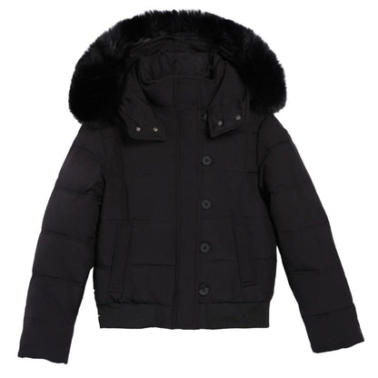 Women's Elegant Winter Jacket With Detachable Fur Collar