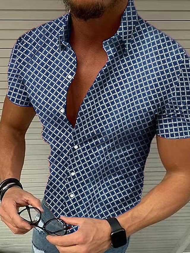 Men's Shirt Modern Plaid Classic Kent