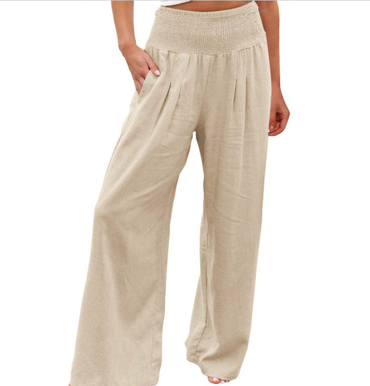 Damen Leichte Palazzo-Hosen Sommer Mode - IdealeKleiden