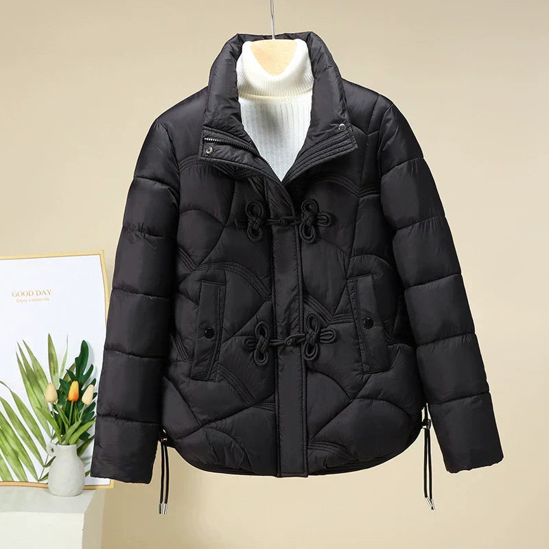 Short Geometric Adjustable Puffer Jacket
