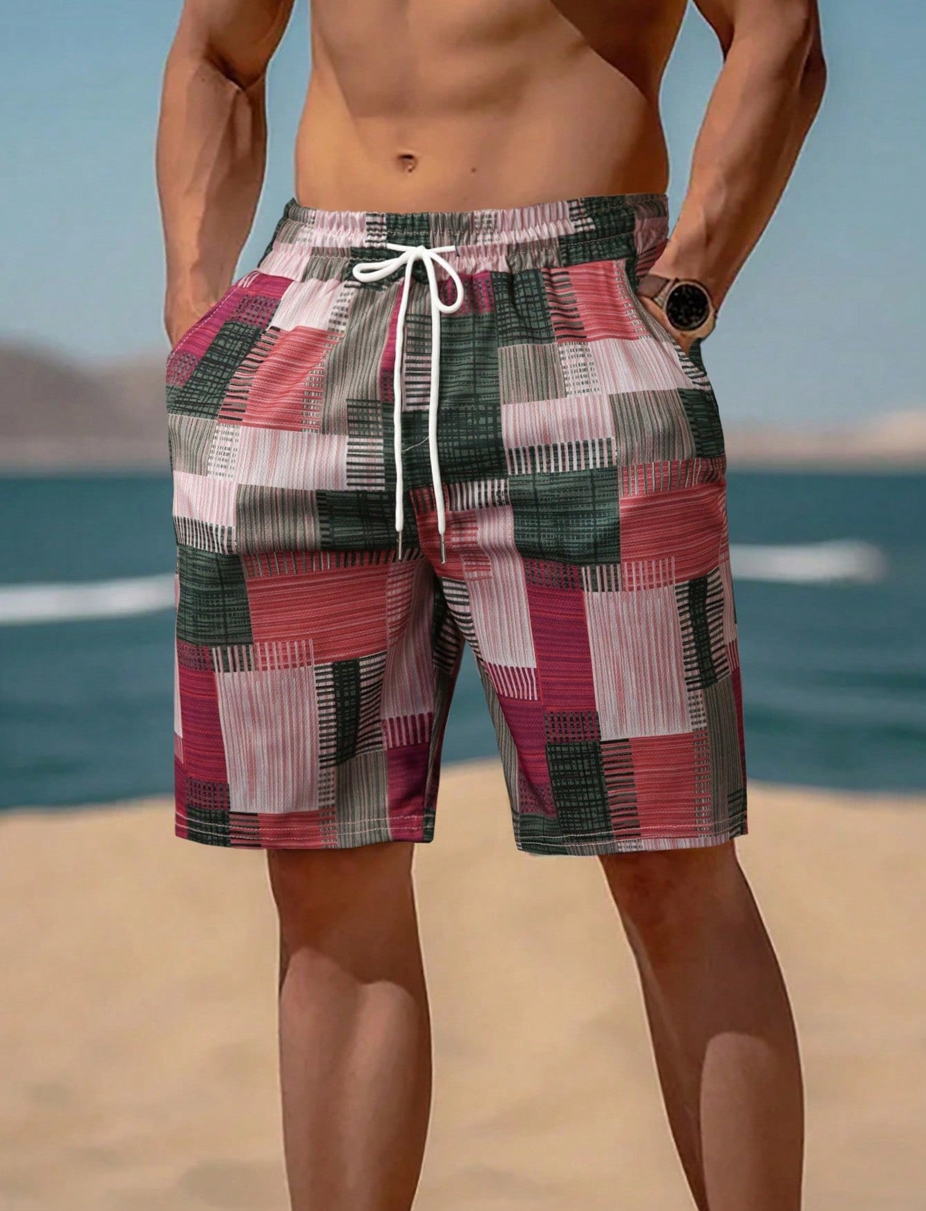 Men's Swim Trunks Modern Graphic Design