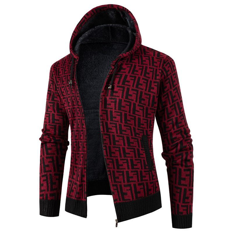 Men's Cable Knit Cardigan Soft Lining