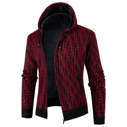 Men's Cable Knit Cardigan Soft Lining