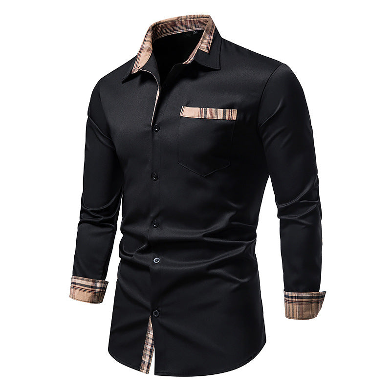 Men's Shirt Modern Plaid Pattern Chest Pocket