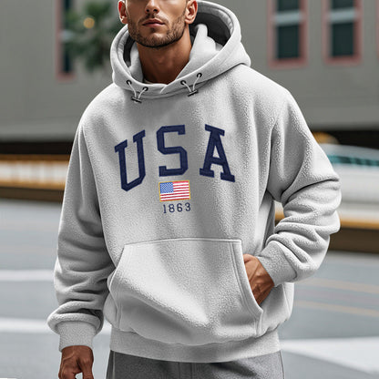 Men's Fleece Hoodie America Design Cuddly Warm