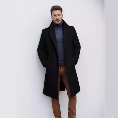 Men's Elegant Wool Coat Structured Look