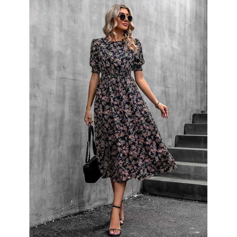 Summer Dress Floral Print Empire Waist Women's Dress