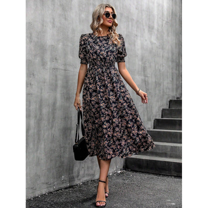 Summer Dress Floral Print Empire Waist Women's Dress