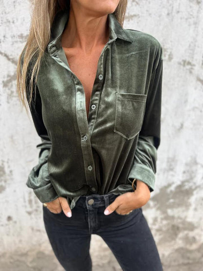 Women's Blouse Elegant Satin Classic Style
