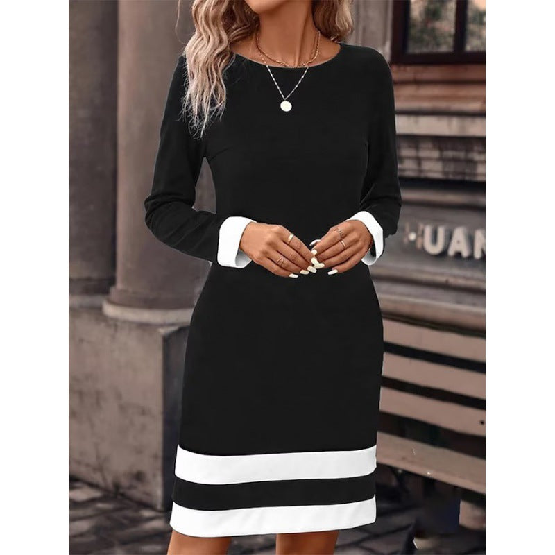 Women's Dress Elegant Contrast Sleeves Modern Design