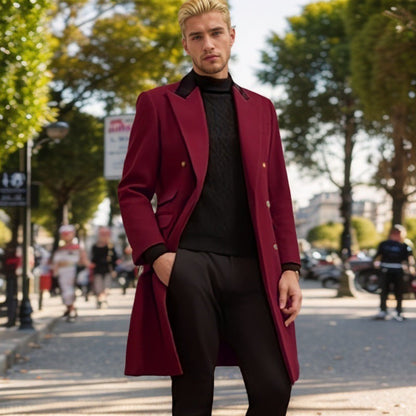 Men's Coat Modern Velvet Collar Elegant Design