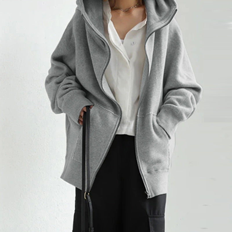Comfortable winter jacket hood zipper