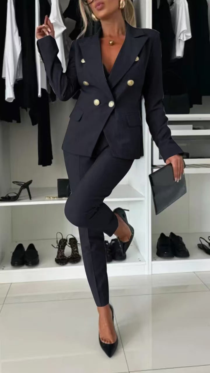 Fashionable Blazer Slim Fit Double-breasted Office Suit