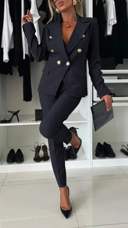 Fashionable Blazer Slim Fit Double-breasted Office Suit