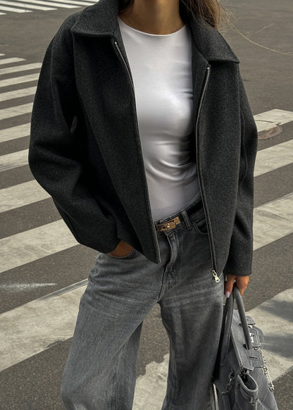 Women's Warm Wool Zip-Up Jacket