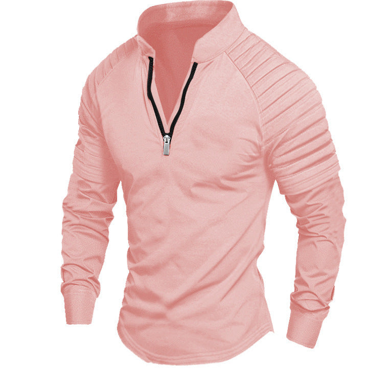 Men's Long-Sleeve Sporty Functional Zip-Up Shirt