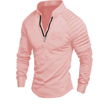 Men's Long-Sleeve Sporty Functional Zip-Up Shirt