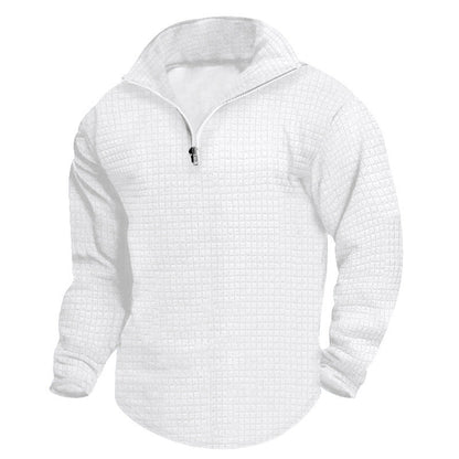 Herren Fleecepullover Modern Strukturiert Reißverschluss