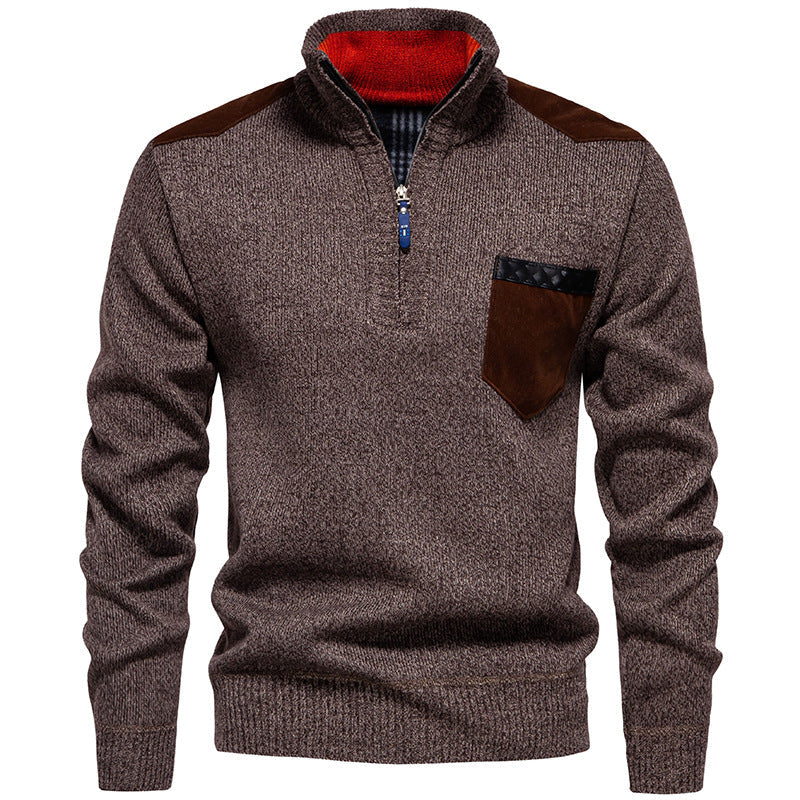 Men's Stand-Up Collar Jumper Modern Practical
