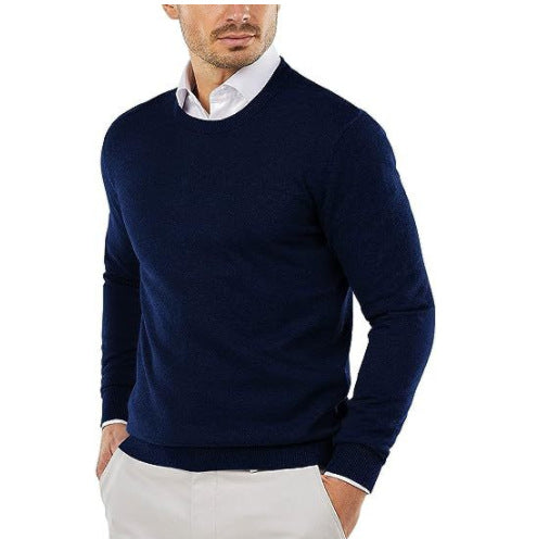 Men's Round Neck Jumper Elegant Design Cotton