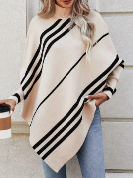 Women's Poncho Striped Design Modern