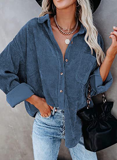 Women's Oversized Corduroy Blouse Comfortable Elegant