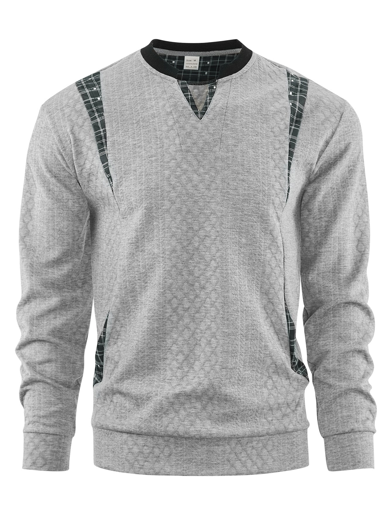 Men's Knitted Sweater Modern Plaid Pattern Elegant Design