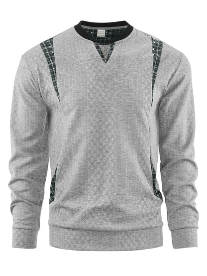 Men's Knitted Sweater Modern Plaid Pattern Elegant Design