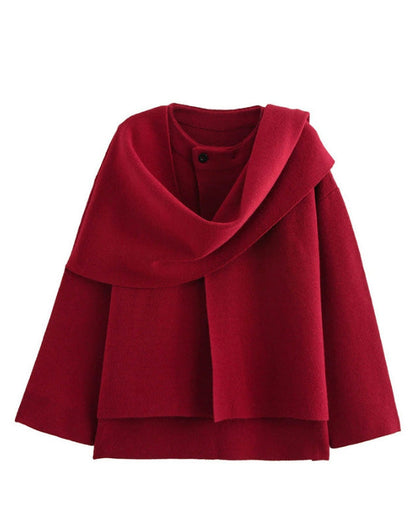 Stylish women's jacket with an asymmetrical scarf