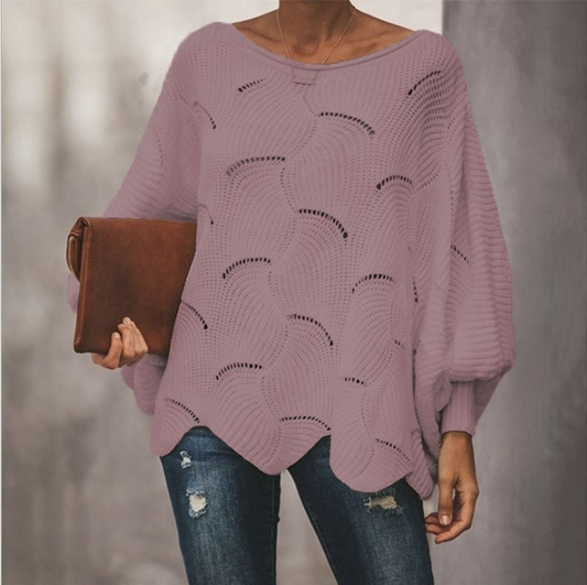 Strukturierter Rippensweater Damen Oversized - IdealeKleiden