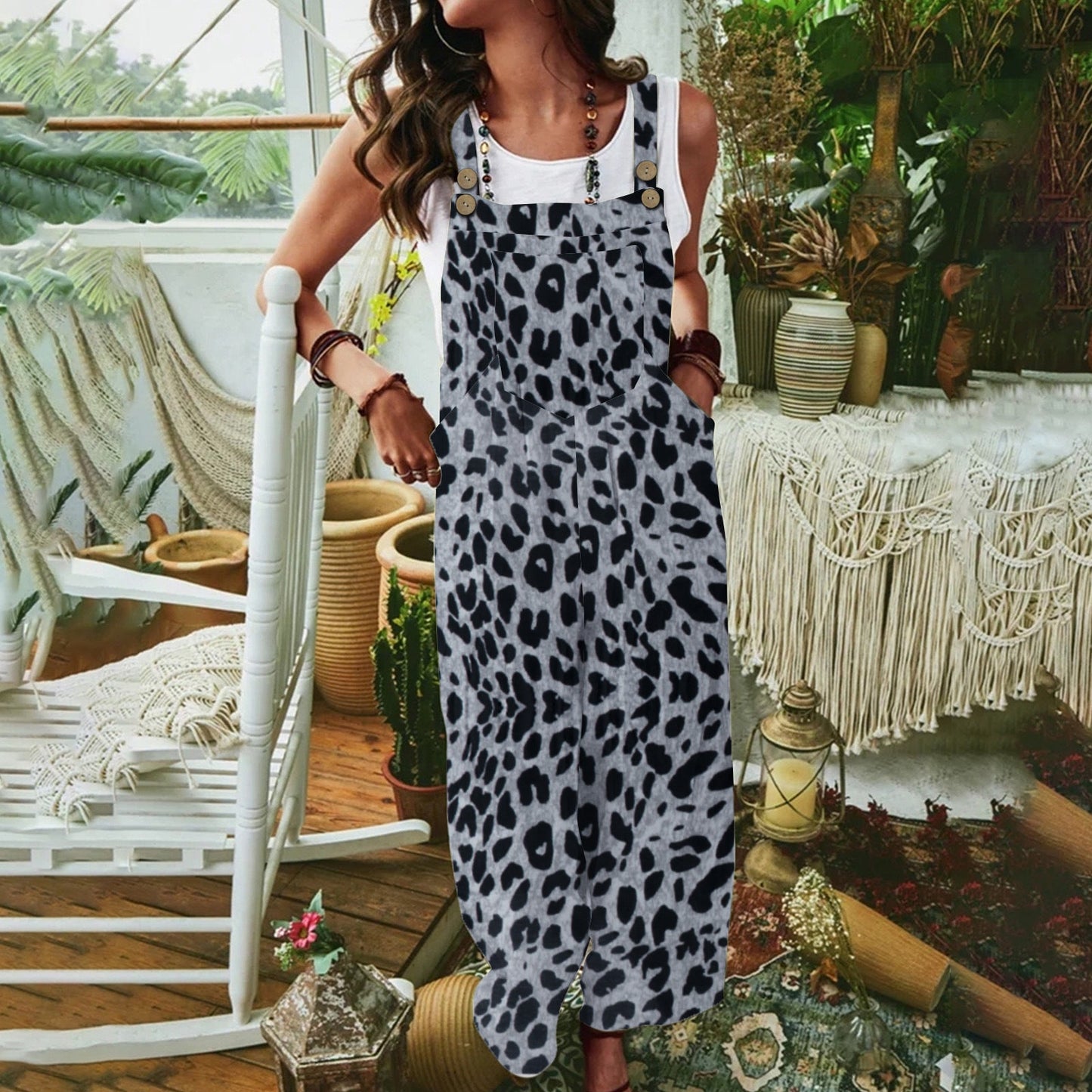 Women's Jumpsuit Animal Print Practical and Stylish