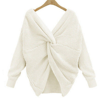 Women's Elegant V-Neck Knitted Sweater
