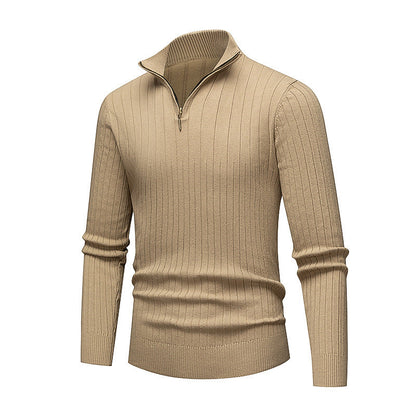 Men's Knitted Jumper Modern Stand-Up Collar Zipper Quality