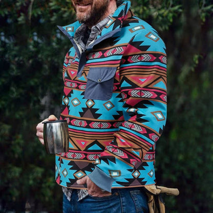 Herren Pulloverjacke Bunt Geometrisch Praktisch