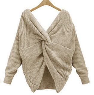 Women's Elegant V-Neck Knitted Sweater