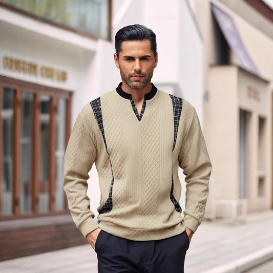 Herren Strickpullover Modern Karomuster Elegantes Design - IdealeKleiden