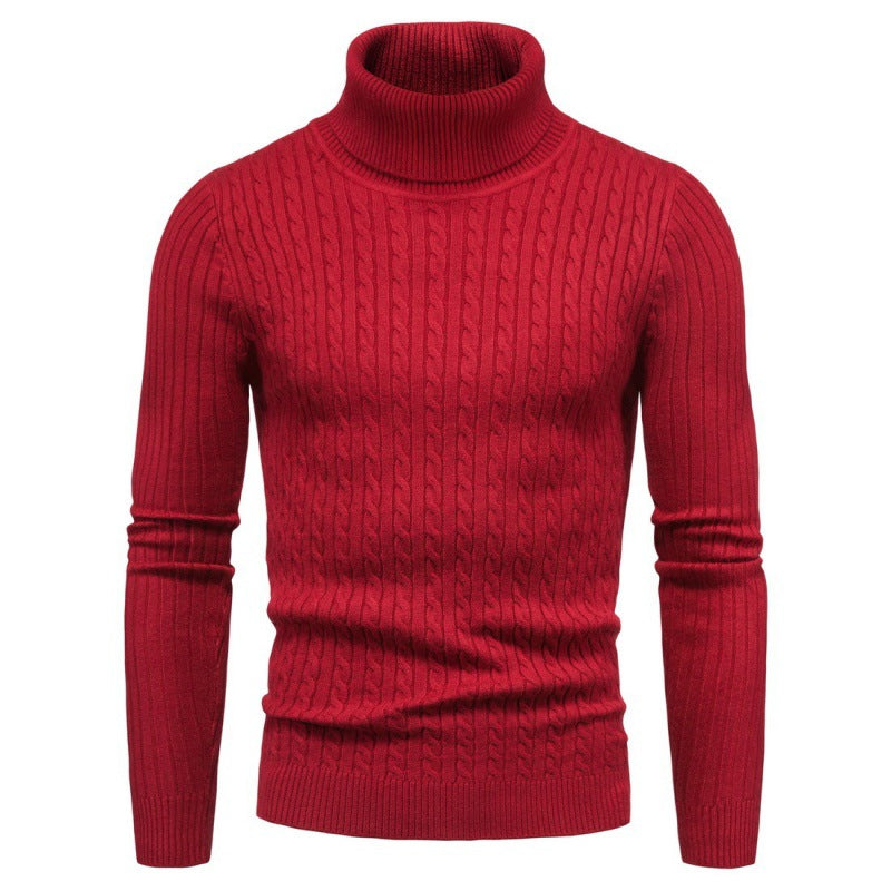 Men's Turtleneck Sweater Cable Knit Elegant Fashion